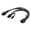 Vidinis PCIe maitinimo kabelis, 6 kontaktų iki 2x 8 kontaktų, 0,3 m, juodas DELTACO / SSI-63