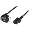 DELTACO įžemintas kabelis, kampinis CEE 7/7 į tiesus IEC 60320 C13, max 250V / 10A, 3m, juodas/ DEL-110