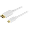 Kabelis DELTACO DisplayPort - Mini DisplayPort, Ultra HD 30Hz, 10,8 Gb/s, 1m, baltas / DP-1110