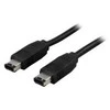 InLine FireWire kabelis 6 kontaktų kištukas - 6 kontaktų kištukas, 2 m, juodas