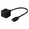 DELTACO HDMI adapteris, 1xHDMI - 2xHDMI, 19-kontaktų, juodas DELTACO / HDMI-13