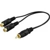 DELTACO 2 x RCA lizdas - RCA kištukas -y-kabelis, 15 cm