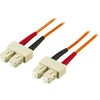 OM1 Optinis kabelis DELTACO, SC - SC, duplex, UPC, 62,5/125, 1m, oranžinis / FB-51