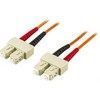 OM2 optinis kabelis DELTACO, SC - SC, duplex, UPC, 50/125, 1m, oranžinis / FB-21