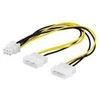 Adapteris kabelis DELTACO 2x4 pin, 6-pin PCI-Express, 0.25m / SSI-45