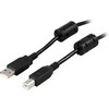 DELTACO USB 2.0 kabelis Type A - Type B , su feritais, 3m, juodas USB-230FS