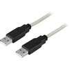 Kabelis DELTACO USB 2.0, Type A ha - Type A ha, 5m / USB2-10