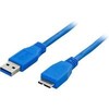 DELTACO USB 3.0 laidas, A tipo - „Micro B“ tipo lizdas, 0,5 m, juodas USB3-005S