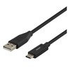 USB-C į USB-A kabelį, 2 m, 3A, USB 2.0, juoda DELTACO / USBC-1006M