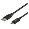 USB-C į USB-A kabelį, 2 m, 3A, USB 2.0, juoda DELTACO / USBC-1006M