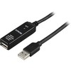 Kabelis DELTACO USB 2.0 ilgintuvas, 10.0m, aktyvus, juodas / USB2-EX10M