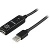 Kabelis DELTACO USB 2.0 ilgintuvas, 10.0m, aktyvus, juodas / USB2-EX10M