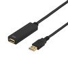 Kabelis DELTACO USB 2.0 ilgintuvas, 15.0m, aktyvus, juodas / USB2-EX15M