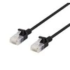 U/UTP Cat6a kabelis DELTACO, plokščias, 3.5mm skersmuo, 1m, juodas / UUTP-1027