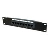 Assmann Electronic DIGITUS CAT 5e D klasės Patch Panel neekranuotas 8 prievadų RJ45 8P8C LSA 1U 254 mm (10 colių) Rack Mount spalva juodas RAL 9005