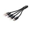 DIGITUS 3-in-1 kabelis USB-A + Lightning + Micro USB + USB-C