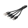 DIGITUS 3-in-1 kabelis USB-A + Lightning + Micro USB + USB-C