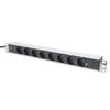 Assmann Electronic DIGITUS 19inch Outlet stripe aliuminio 8x Schuko juodas 16A 4000W In 1x Schuko incl.metal mount kit