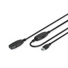 Assmann Electronic DIGITUS prailginimo kabelis USB 3.0 SuperSpeed Type USB A/AM/F aktyvus juodas 10m