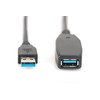 Assmann Electronic DIGITUS prailginimo kabelis USB 3.0 SuperSpeed Type USB A/AM/F aktyvus juodas 10m