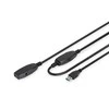Assmann Electronic DIGITUS prailginimo kabelis USB 3.0 SuperSpeed Type USB A/AM/F aktyvus juodas 15m