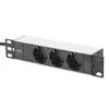 Assmann Electronic DIGITUS Outlet stripe 3x 10Inch 4000W 16A juodas su montavimo komplektu