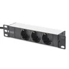 Assmann Electronic DIGITUS Outlet stripe 3x 10Inch 4000W 16A juodas su montavimo komplektu