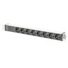 Assmann Electronic DIGITUS 48.3cm 19inch Outlet stripe aliuminio 8x Schuko 10A 4000W 1x C14 Plug incl. metalinis tvirtinimo komplektas