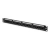 Assmann Electronic DIGITUS Patch Panel 19colių 24Port Cat5e STP neekranuotas montavimas apie LSA juodas RAL9005 be LSA dangtelio