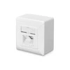 Assmann Electronic DIGITUS modulinis sieninis lizdas 2xRJ45 baltas Cat6 pilnai ekranuotas paviršinis montavimas RAL 9010