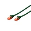 Assmann Electronic DIGITUS CAT 6 U-UTP pataisomasis kabelis PVC AWG 26/7 ilgis 0,5 m spalva žalias