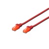 Assmann Electronic DIGITUS CAT 6 U-UTP pataisomasis kabelis PVC AWG 26/7 ilgis 1m raudona spalva