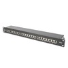 Digitus CAT 6A | Patch Panel | RJ45, 8P8C | Tinka montuoti 483 mm (19 colių) spintelėje; Perdavimo savybės: 6A kategorija, EA klasė; Taikymo sritis: iki 500 MHz, 10 GBase-T; Dydis: 482,6 x 44 x 109 mm | RJ45 ekranas (alavuota bronza)