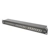 Digitus CAT 6A | Patch Panel | RJ45, 8P8C | Tinka montuoti 483 mm (19 colių) spintelėje; Perdavimo savybės: 6A kategorija, EA klasė; Taikymo sritis: iki 500 MHz, 10 GBase-T; Dydis: 482,6 x 44 x 109 mm | RJ45 ekranas (alavuota bronza)