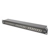 Digitus CAT 6A | Patch Panel | RJ45, 8P8C | Tinka montuoti 483 mm (19 colių) spintelėje; Perdavimo savybės: 6A kategorija, EA klasė; Taikymo sritis: iki 500 MHz, 10 GBase-T; Dydis: 482,6 x 44 x 109 mm | RJ45 ekranas (alavuota bronza)
