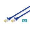 Digitus DIGITUS CAT 6A S / FTP Patchkabel, 10 Stück, 1m, blau