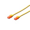 Assmann Electronic DIGITUS CAT 6 U-UTP pataisomasis kabelis PVC AWG 26/7 ilgis 1m geltona spalva