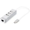 Assmann Electronic DIGITUS USB 2.0 3 prievadų šakotuvas + greitas Ethernet LAN adapteris su C tipo jungtimi