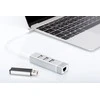 Assmann Electronic DIGITUS USB 2.0 3 prievadų šakotuvas + greitas Ethernet LAN adapteris su C tipo jungtimi