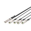 Digitus DIGITUS Kabelis QSFP+ to 4XSFP+ 40G DAC 3.0m juodas