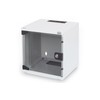 „Digitus“ | 6U sieninė spintelė | DN-10-05U-1 | Saugos klasė IP20; 200° durų atidarymo kampas; Rakinamos apsauginio stiklo durys; 254 mm (10 colių) profilio bėgeliai, sumontuoti priekinėje pusėje spintelės viduje, cinkuoti; 254 mm (10 colių) profilio bėgelių gylis yra reguliuojamas | 33,0 x 31,2 x 30,0 cm | Pilkas