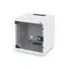 „Digitus“ | 6U sieninė spintelė | DN-10-05U-1 | Saugos klasė IP20; 200° durų atidarymo kampas; Rakinamos apsauginio stiklo durys; 254 mm (10 colių) profilio bėgeliai, sumontuoti priekinėje pusėje spintelės viduje, cinkuoti; 254 mm (10 colių) profilio bėgelių gylis yra reguliuojamas | 33,0 x 31,2 x 30,0 cm | Pilkas
