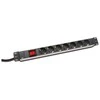 Assmann Electronic DIGITUS 19inch Outlet stripe 7x su įjungimo/išjungimo jungikliu juodas 16A 4000W Alu