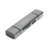 Assmann Electronic DIGITUS DA-70886 Combo kortelių skaitytuvo šakotuvas USB-C+USB 3.0 1x SD 1xMicroSD 1xUSB 3.0 pilkas