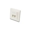 DIGITUS CAT 5e modulinis sieninis lizdas, ekranuotas, 2x RJ45, 8P8C, LSA, grynos baltos spalvos, įleidžiamas, DN-9001/B5-N
