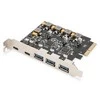 Reguliatorius Digitus USB valdiklis 3.1 DIGITUS PCie - 2x USB C / 3x USB A 3.1 Gen.2 10Gbps, Chipset ASM1142