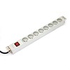 Assmann Electronic ASM A-19-STRIP-2-IMP PDU išleidimo juosta 19 RACK 8xType E, 1,8 m laidas su Schuko, įjungimas/išjungimas, aliuminio