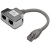 Assmann Electronic Assmann elektroninis DIGITUS T adapteris RJ45 CAT5e 19cm nuo 1xRJ45 M iki 2xRJ45 F ekranuotas