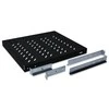 DIGITUS 19" Cabinet shelf, 1U, 350-500mm, color juodas (RAL 9005), DN-97645