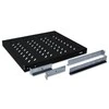 DIGITUS 19" Cabinet shelf, 1U, 500-780mm, color juodas (RAL 9005), DN-97647